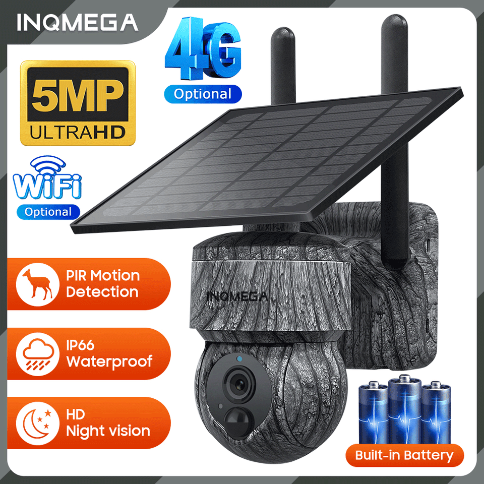 5MP solární bezpečnostní kamera bezdrátová PTZ WiFi 4G SIM obousměrný audio bateriová CCTV kamera