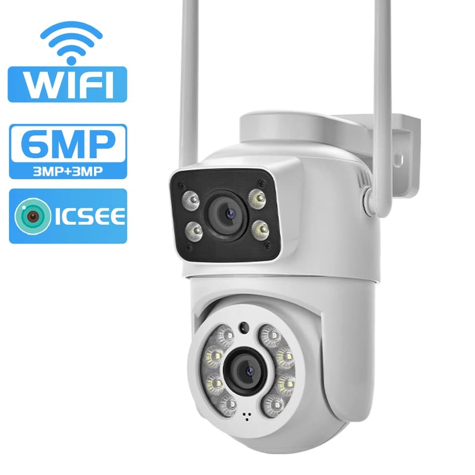 6MP WiFi PTZ bezpečnostní kamera venkovní duální obrazovka automatické sledování noční vidění CCTV IP kamera