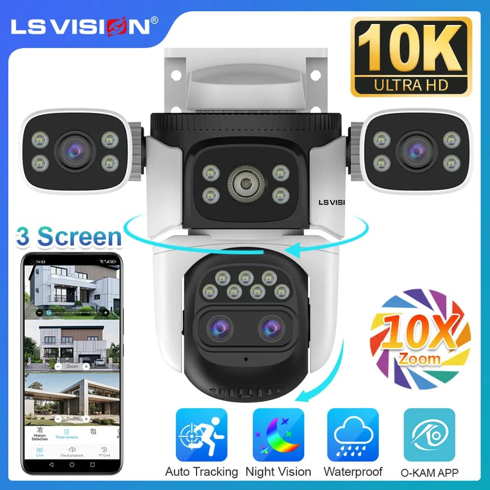 20MP bezdrátová venkovní bezpečnostní kamera s 10x zoomem, WiFi PTZ, automatický sledovací systém