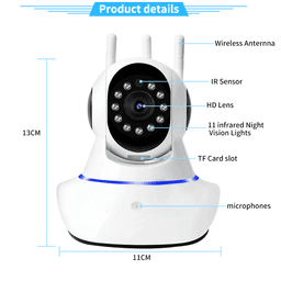 1080P WiFi bezpečnostní kamera bezdrátová IP CCTV otáčivá a naklápěcí obousměrná audio inteligentní domácnost vnitřní - náhled 5