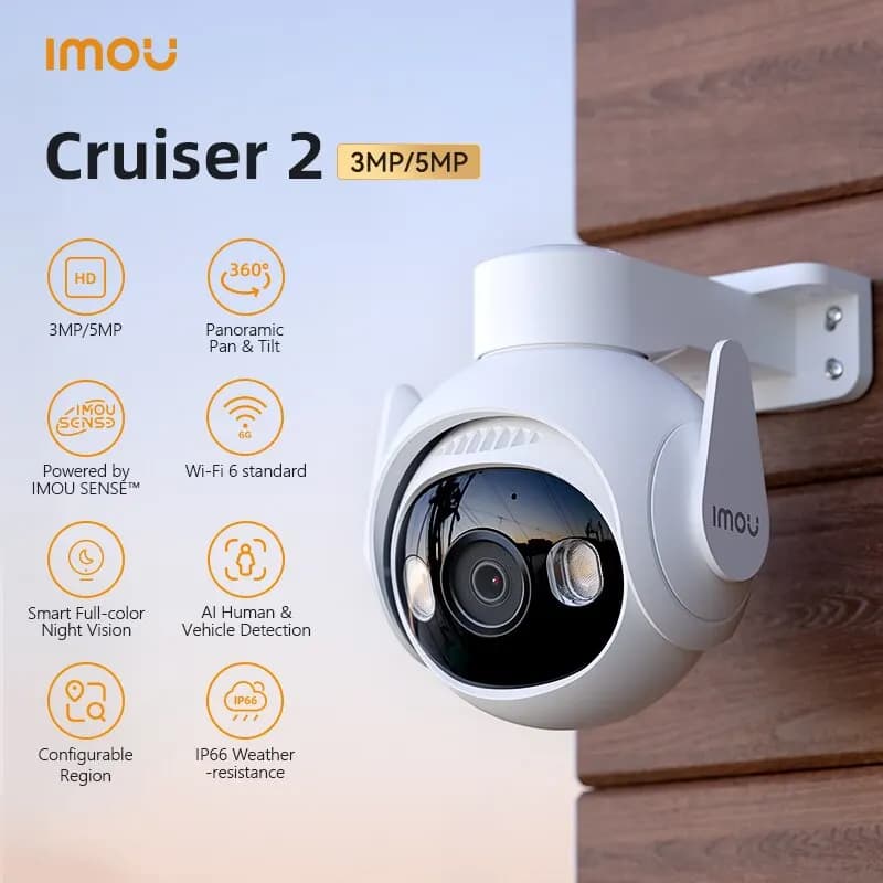 3MP 5MP WiFi venkovní bezpečnostní kamera s AI inteligentním sledováním, detekcí osob a vozidel, nočním viděním