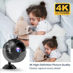 4K WiFi bezpečnostní kamera s vnitřním a venkovním vodotěsným nočním viděním, detekcí pohybu, HD monitorem - náhled 4