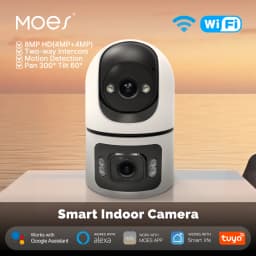 Inteligentní WiFi bezpečnostní kamera 4MP s dvojitým objektivem, vnitřním nočním viděním, detekcí pohybu, obousměrným ozvučením - náhled 2