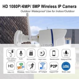 Bezdrátová WiFi IP kamera 5MP 4MP 1080P Venkovní bezpečnostní CCTV Noční vidění Audio dohled - náhled 3