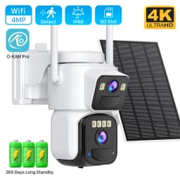 8MP solární WiFi bezpečnostní kamera s dvojitým objektivem, venkovní barevná noční vidění, detekce pohybu, IP kamera - náhled 2