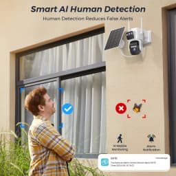 8MP solární WiFi bezpečnostní kamera s dvojitým objektivem, venkovní barevná noční vidění, detekce pohybu, IP kamera - náhled 5