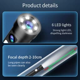 Voděodolná endoskopická inspekční kamera s USB-C a iPhonem, kompatibilní s potrubním boroskopem HD - náhled 5