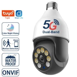 4MP WiFi žárovka pro bezpečnostní kameru - vodotěsná PTZ kamera s nočním viděním, patice E27 - náhled 2