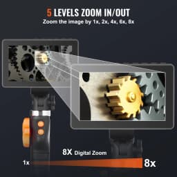 Kloubová boroskopická kamera s objektivem 6,4 mm, 5 palců, 1080P obrazovka, LED světlo, inspekční nástroj - náhled 6