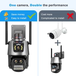 4K venkovní bezpečnostní kamera 9MP WiFi PTZ 8X zoom trojitý objektiv duální obrazovka CCTV dohled - náhled 4