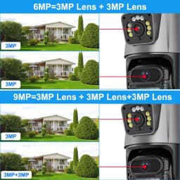 4K venkovní bezpečnostní kamera 9MP WiFi PTZ 8X zoom trojitý objektiv duální obrazovka CCTV dohled - náhled 7