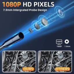 1080P Průmyslová endoskopická kamera 4,3" IPS obrazovka 8mm Vodotěsné potrubí Inspekce automobilů 8 LED - náhled 5