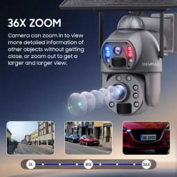 4G Solární Bezpečnostní Kamera 36X Zoom 8MP Venkovní Bezdrátová 360° Noční Vidění PIR Detekce Pohybu - náhled 3