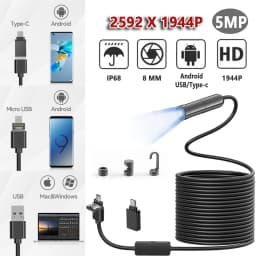 8MM 5MP inspekční kamera s automatickým ostřením, USB-C endoskop pro auta, Android, chytré telefony, 4K, průmyslová - náhled 2