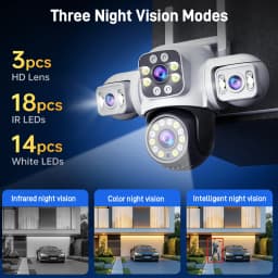 6K 12MP venkovní WiFi bezpečnostní kamera s trojitým objektivem, PTZ 360° vodotěsná CCTV kamera - náhled 7