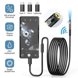 WiFi endoskopická kamera vodotěsná boroskopická inspekční kamera pro Android iPhone potrubí - náhled 2