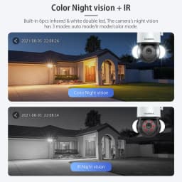 5MP WiFi bezpečnostní kamera venkovní PTZ noční vidění inteligentní sledovací kamera s reflektorem - náhled 4