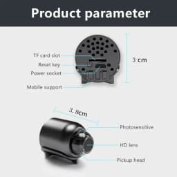 Mini 1080P HD bezdrátová bezpečnostní kamera s nočním viděním, detekcí pohybu, přenosná sledovací kamera - náhled 5