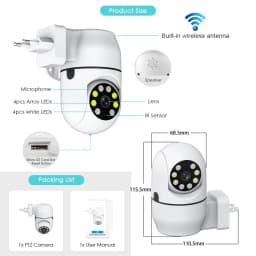 Bezdrátová PTZ bezpečnostní kamera s automatickým sledováním osob, nočním viděním, WiFi inteligentní domácí dohled - náhled 4