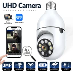 WiFi bezpečnostní kamera s žárovkou E27, 3MP, vnitřní dohled, 4x zoom, noční vidění, detekce osob - náhled 2