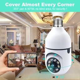 WiFi bezpečnostní kamera s žárovkou E27, 3MP, vnitřní dohled, 4x zoom, noční vidění, detekce osob - náhled 6