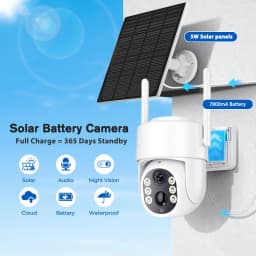 5MP HD solární bezdrátová bezpečnostní kamera, venkovní WiFi, 7800mAh baterie, 365denní pohotovostní režim, dohled - náhled 6