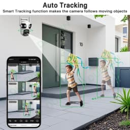 4K WiFi bezpečnostní kamera s dvojitým objektivem, automatické sledování, 15MP PTZ kamera, venkovní HD - náhled 3