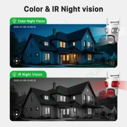 4K WiFi bezpečnostní kamera s dvojitým objektivem, automatické sledování, 15MP PTZ kamera, venkovní HD - náhled 4