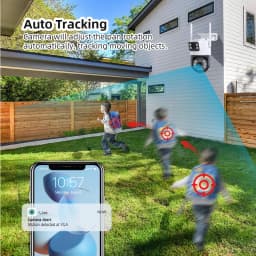 8MP venkovní WiFi PTZ bezpečnostní kamera s automatickým sledováním AI, dvojitým objektivem, obousměrným zvukem a CCTV - náhled 6