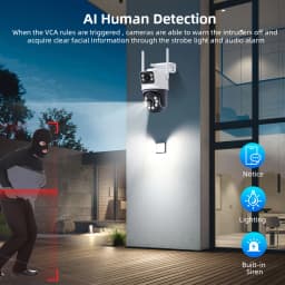 8MP venkovní WiFi PTZ bezpečnostní kamera s automatickým sledováním AI, dvojitým objektivem, obousměrným zvukem a CCTV - náhled 7