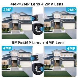 8MP venkovní WiFi PTZ bezpečnostní kamera s automatickým sledováním AI, dvojitým objektivem, obousměrným zvukem a CCTV - náhled 3