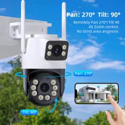 8MP venkovní WiFi PTZ bezpečnostní kamera s automatickým sledováním AI, dvojitým objektivem, obousměrným zvukem a CCTV - náhled 5