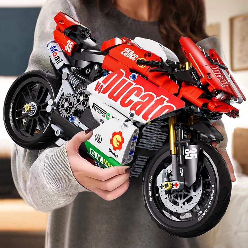 Sada stavebních bloků pro motocykly - Technická závodní modelová sada pro děti, chlapce a dívky, dárek