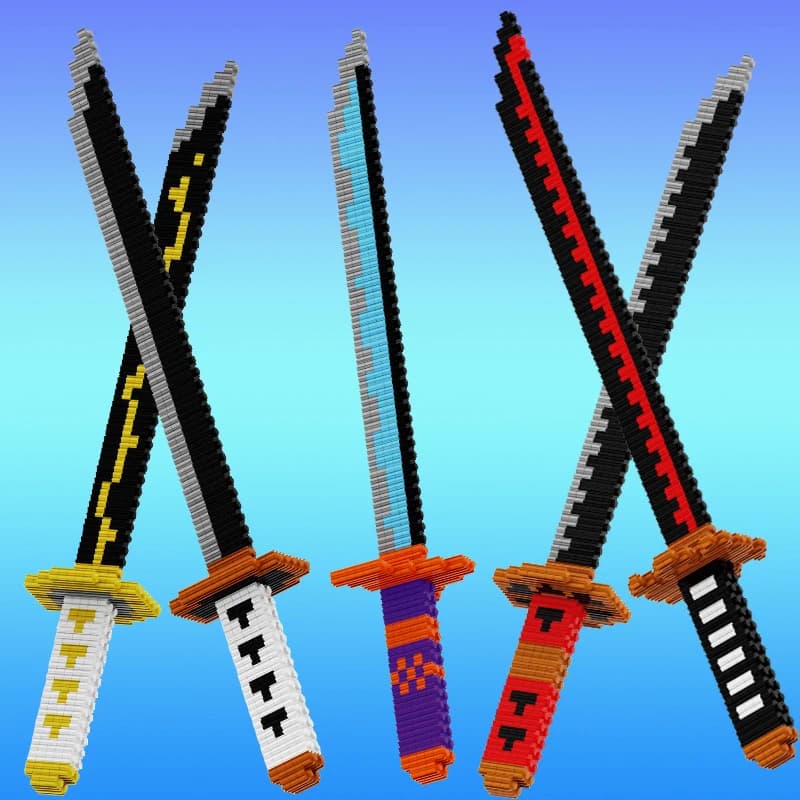 480dílná sada stavebních bloků ninja mečů - katana, samurajská čepel, kostky, hračky, děti, dospělí