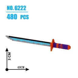 480dílná sada stavebních bloků ninja mečů - katana, samurajská čepel, kostky, hračky, děti, dospělí - náhled 5