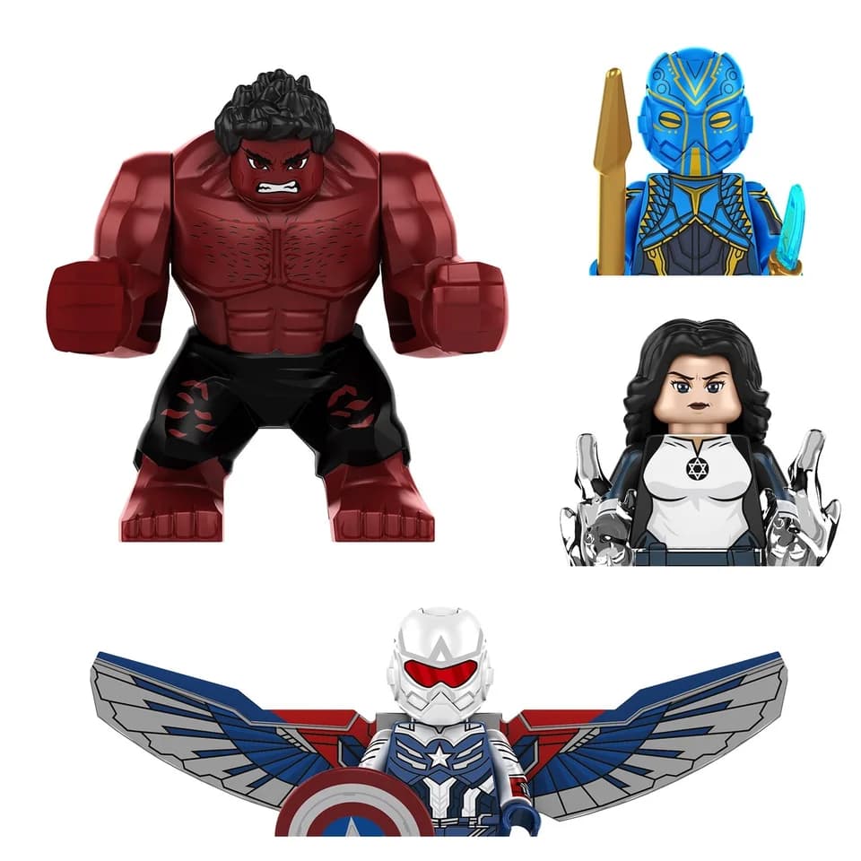 Sada stavebnic superhrdinů s mini akčními figurkami - vzdělávací stavebnice pro děti