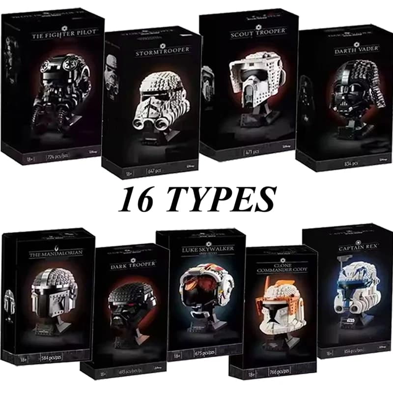 Sada stavebních bloků Helma Star Wars - Pilotní stíhačka - Dárková kolekce kostek