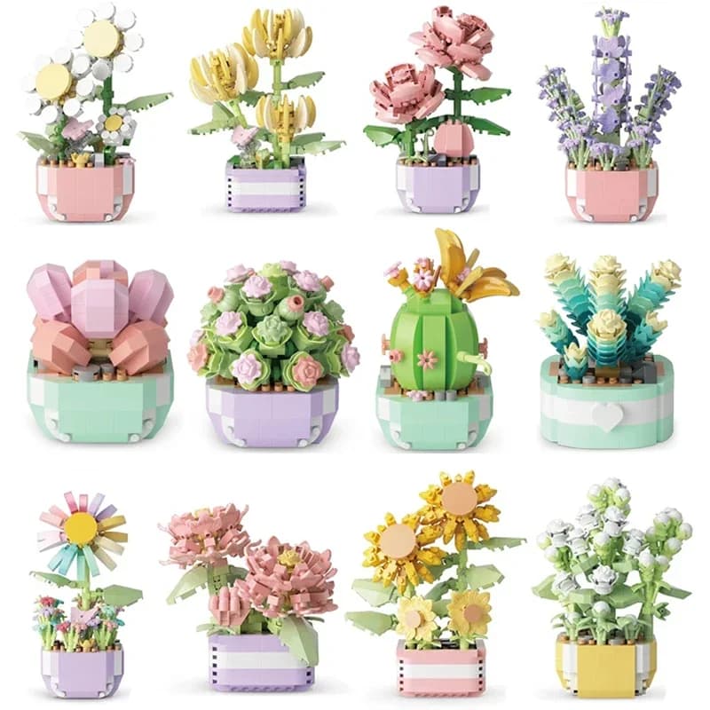 Stavebnice pro kutily, květiny, bonsaje - model sukulentní zahrady pro děti a dospělé