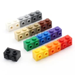 40dílná sada upravených stavebních bloků 1x2 s bočními výstupky, kreativní montážní hračka - náhled 6