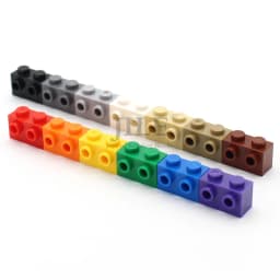 40dílná sada upravených stavebních bloků 1x2 s bočními výstupky, kreativní montážní hračka - náhled 5
