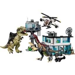 Sada stavebnic s dinosaury - scéna útoku Giganotosaura a Therizinosaura - vzdělávací hračka pro děti - náhled 5