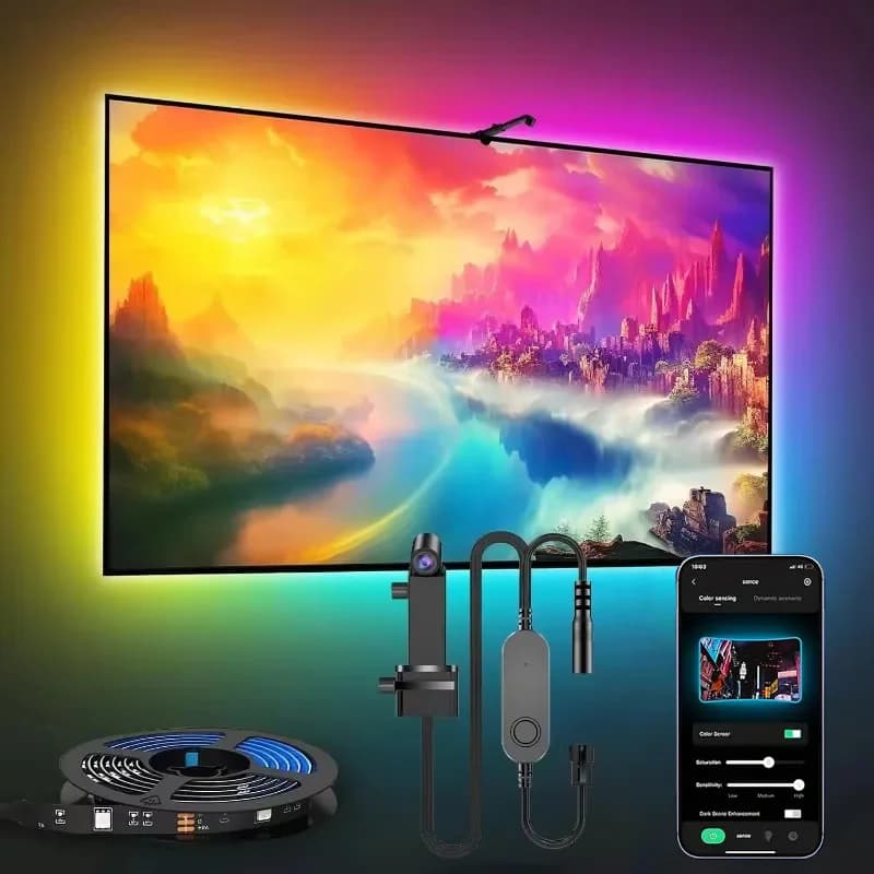 RGBIC LED páska s ovládáním aplikací, synchronizací hudby, hraním her, TV, PC, podsvícením, inteligentními barvami RGB