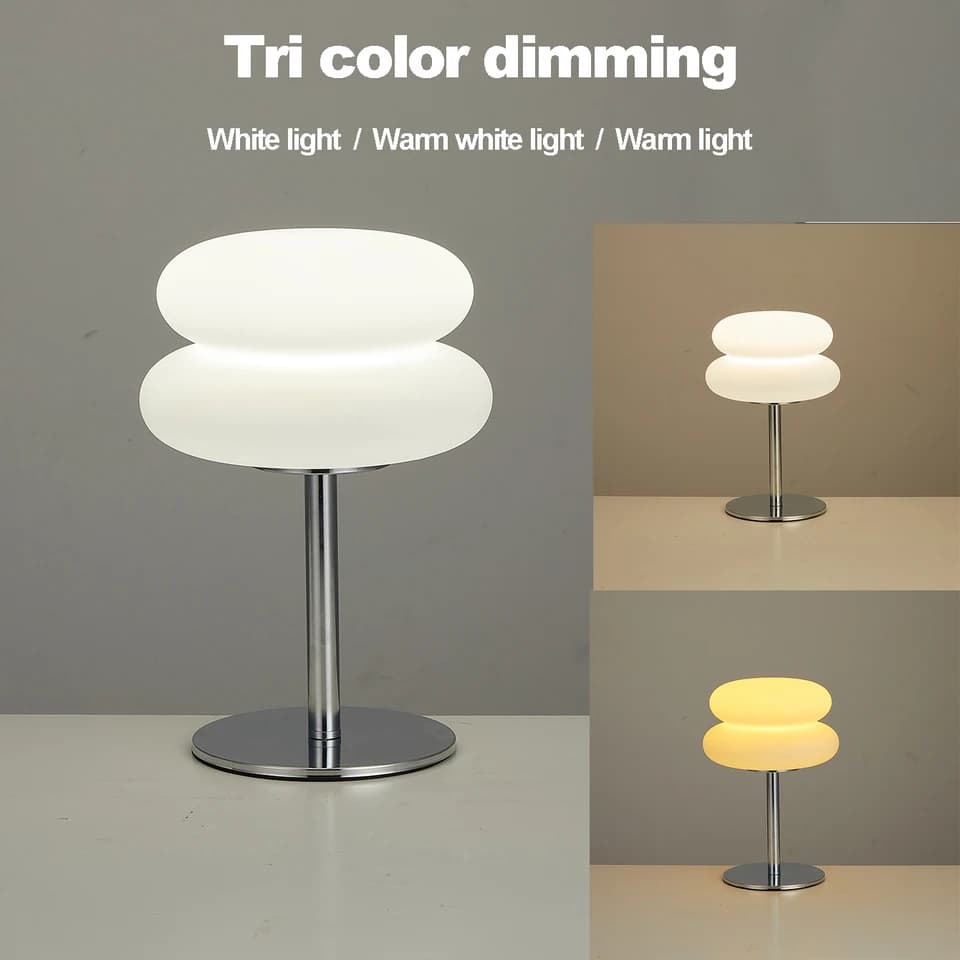 Stolní lampa Nordic Mushroom s 9stupňovým stmívačem - ambientní osvětlení do ložnice s plastovým stínidlem