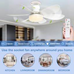 40W LED stropní ventilátorové světlo 21,5 palce s dálkovým ovládáním, patice E27, do ložnice, koupelny, kuchyně - náhled 7