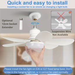 40W LED stropní ventilátorové světlo 21,5 palce s dálkovým ovládáním, patice E27, do ložnice, koupelny, kuchyně - náhled 6