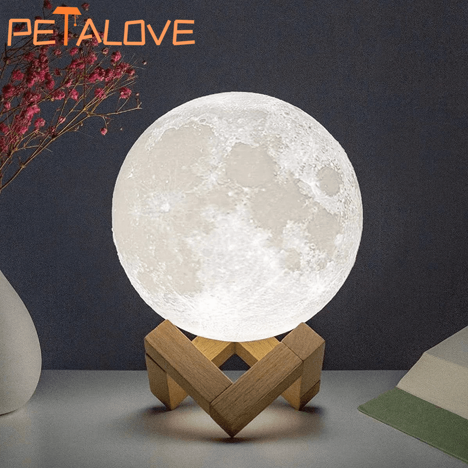 LED noční lampa Moon Romantická dekorace do ložnice Teplé měkké ambientní osvětlení dárek k narozeninám
