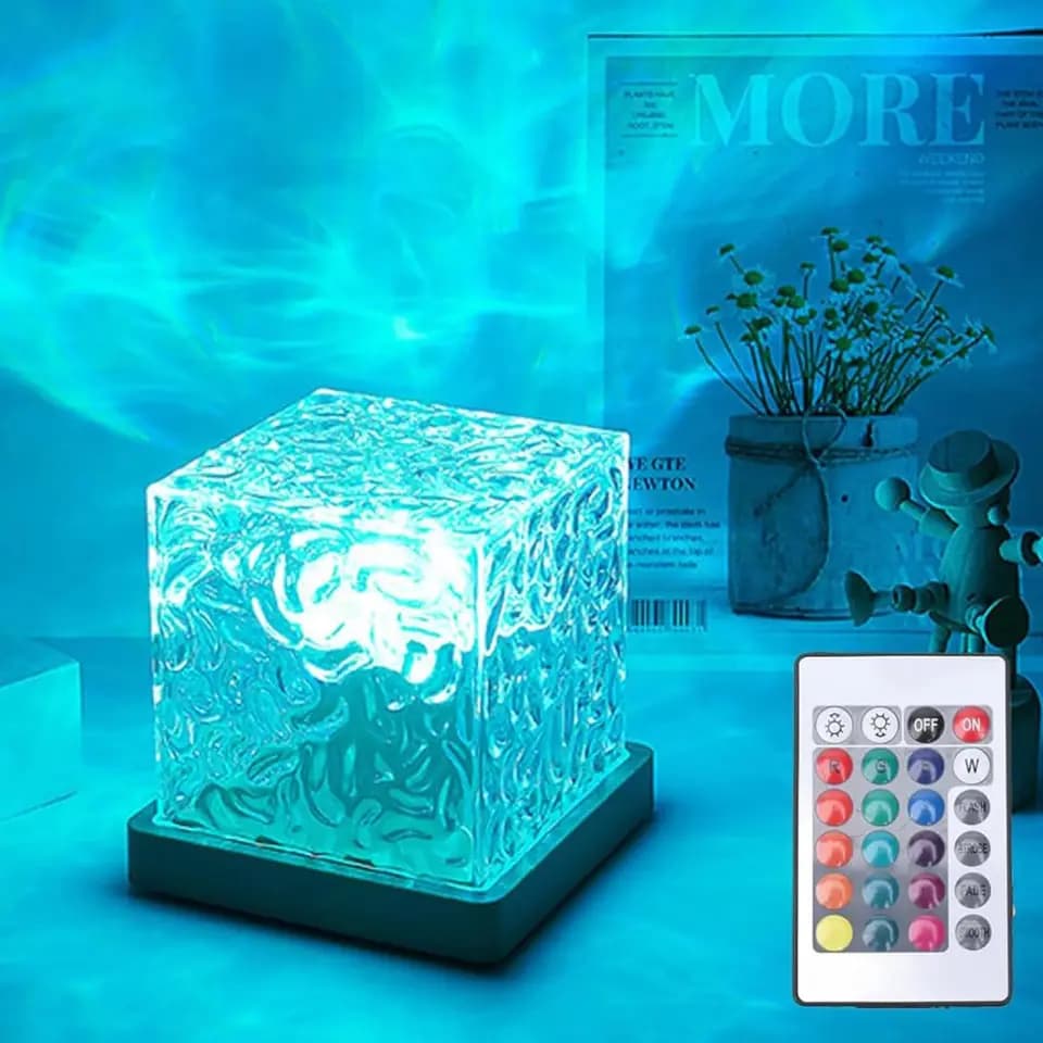 Noční světlo s projektorem Ocean Wave 16 barev LED lampa Aurora do domácí kanceláře, ložnice, dekorace