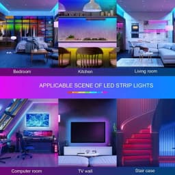 RGB LED páskové osvětlení, ovládání pomocí aplikace Bluetooth, flexibilní měnící se barva, dekorace do místnosti, podsvícení TV - náhled 7