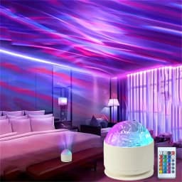 LED noční světlo s projektorem Galaxy - 16barevný efekt vodních vln pro výzdobu místnosti a večírky - náhled 2