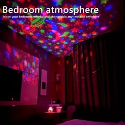 LED noční světlo s projektorem hvězd - rotující stropní lampa Galaxy pro dekoraci ložnice a dětského pokoje - náhled 5